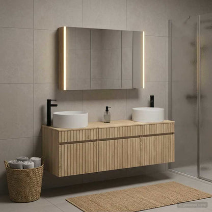 vidaXL Bathroom Cabinet Set 4 pcs Sonoma Oak Engineered Wood 1