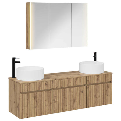 vidaXL Bathroom Cabinet Set 4 pcs Artisan Oak Engineered Wood 2
