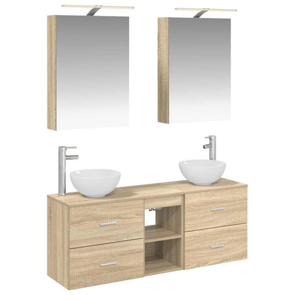 vidaXL Bathroom Cabinet Set 5 pcs Sonoma Oak Engineered Wood 2
