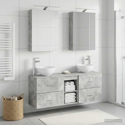 vidaXL Bathroom Cabinet Set 5 pcs Concrete Grey Engineered Wood 4