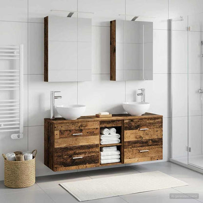 vidaXL Bathroom Cabinet Set 5 pcs Old Wood Engineered Wood 4