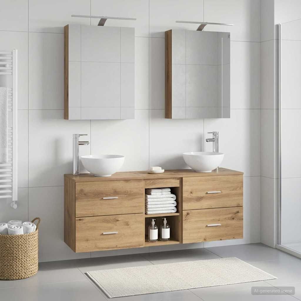 Bathroom Cabinet Set 5 pcs 50 x 14.5 x 70 cm Artisan oak