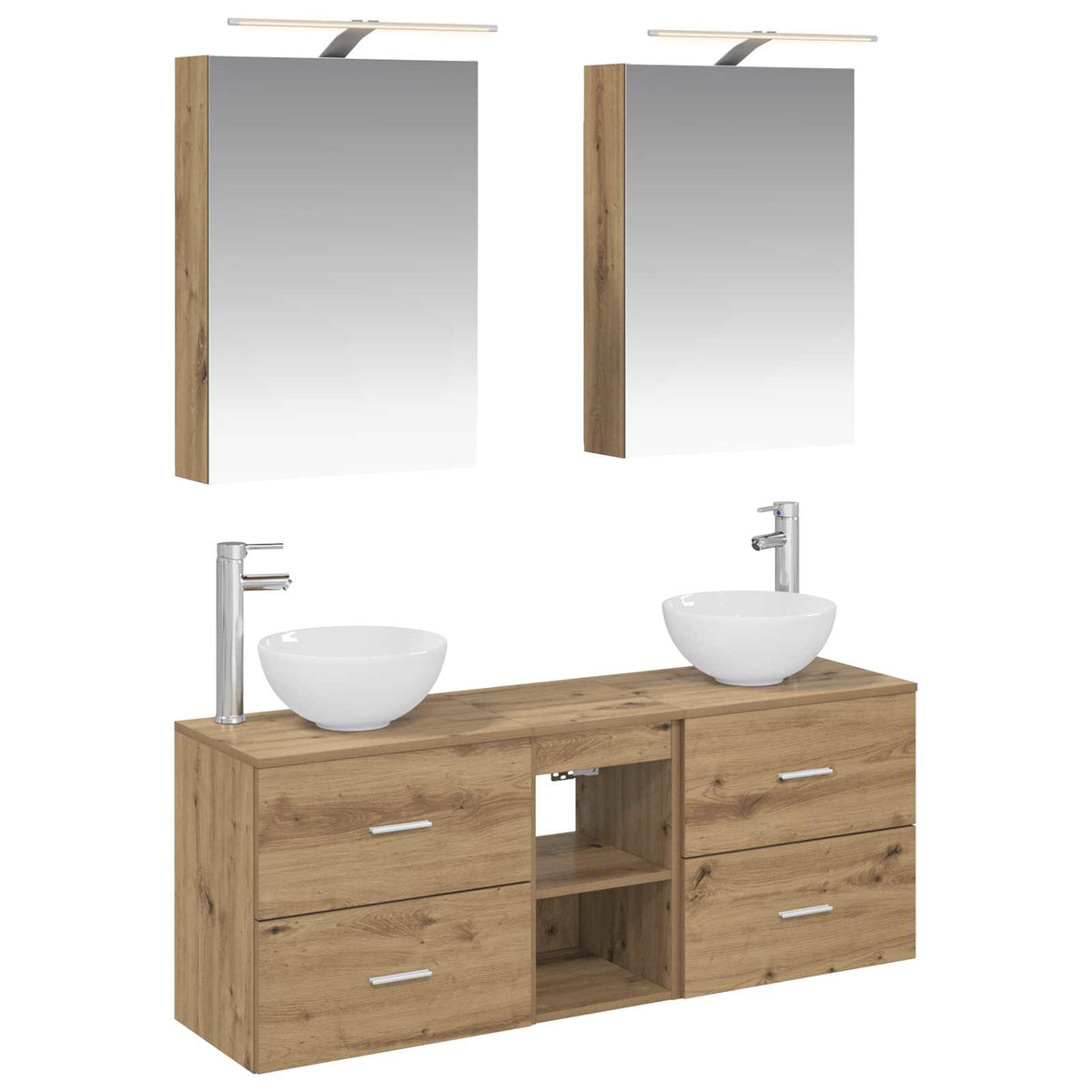 Bathroom Cabinet Set 5 pcs 50 x 14.5 x 70 cm Artisan oak