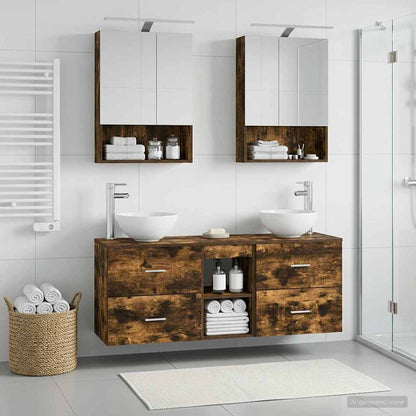 vidaXL Bathroom Cabinet Set 5 pcs Smoked Oak Engineered Wood 4