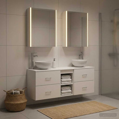 vidaXL Bathroom Cabinet Set 5 pcs White Engineered Wood 1