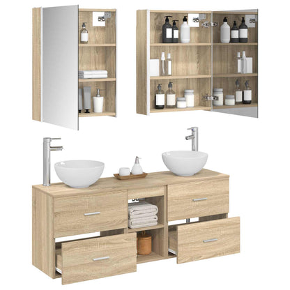 vidaXL Bathroom Cabinet Set 5 pcs Sonoma Oak Engineered Wood 3