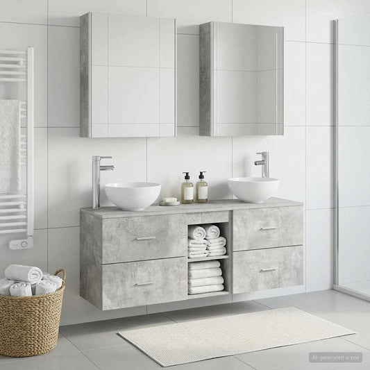 vidaXL Bathroom Cabinet Set 5 pcs Concrete Grey Engineered Wood 1