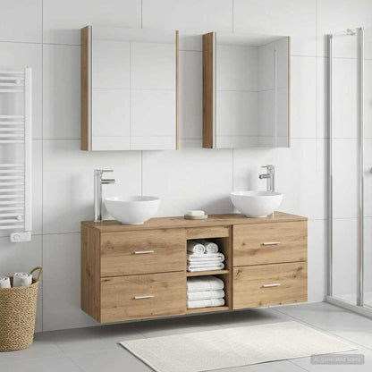 vidaXL Bathroom Cabinet Set 5 pcs Artisan Oak Engineered Wood 4