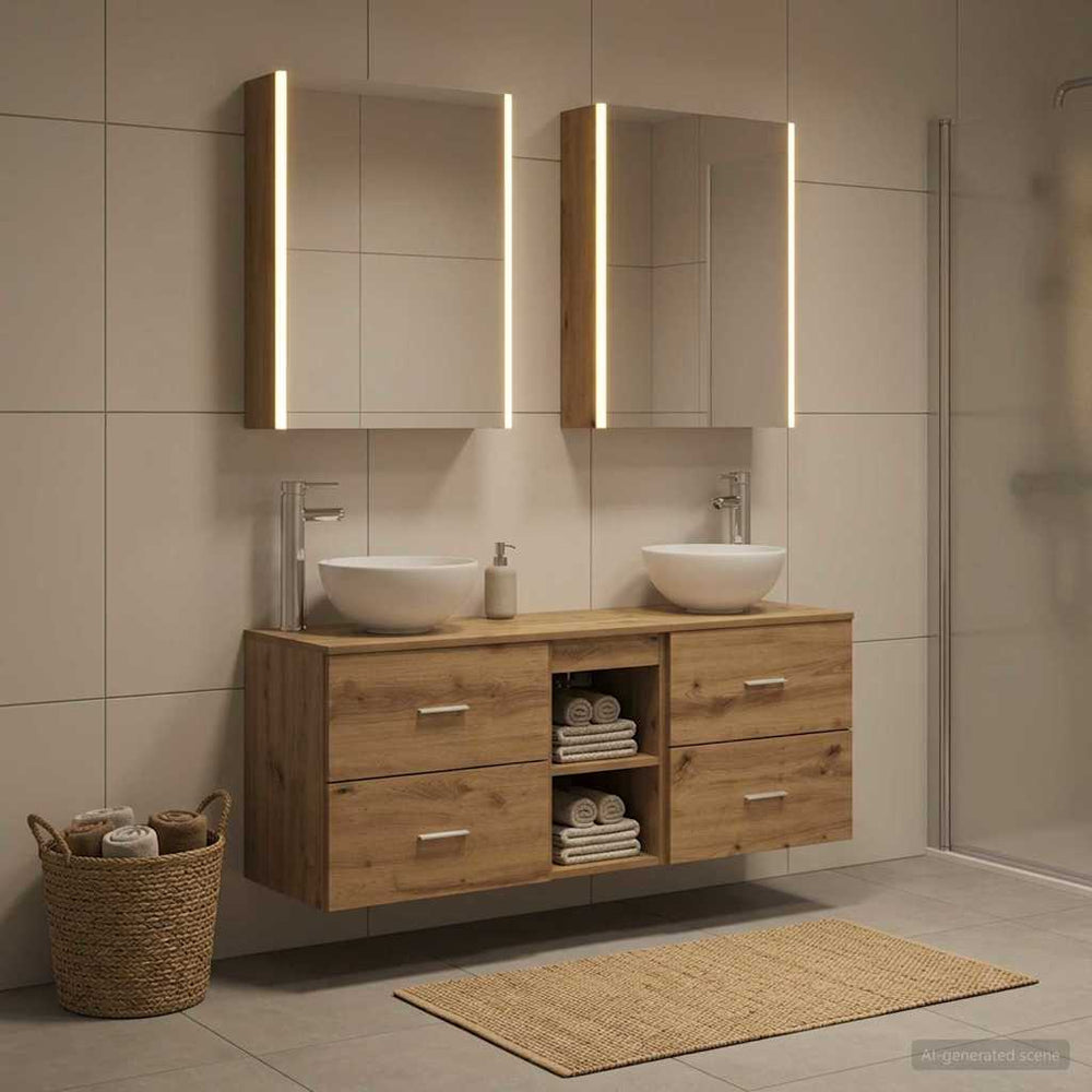 vidaXL Bathroom Cabinet Set 5 pcs Artisan Oak Engineered Wood
