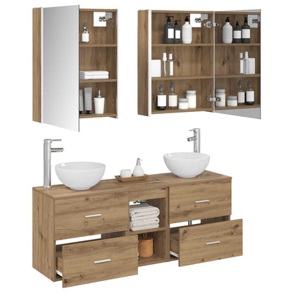 vidaXL Bathroom Cabinet Set 5 pcs Artisan Oak Engineered Wood 3