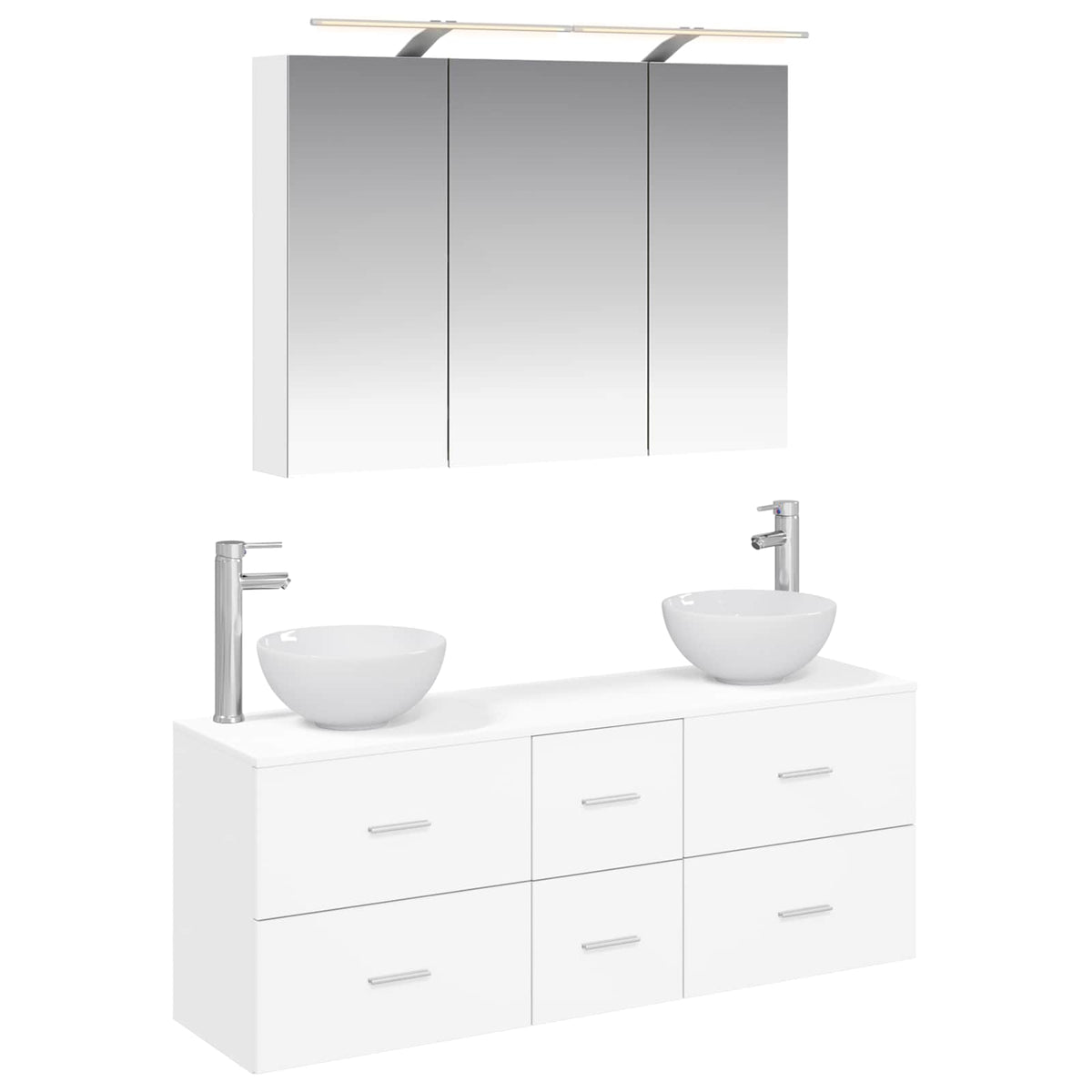 Bathroom Furniture Set 4 pcs 100 x 14.5 x 70 cm White