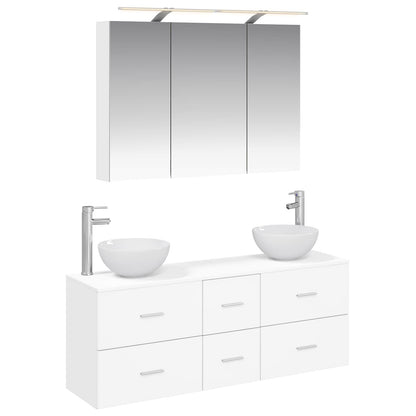 Bathroom Furniture Set 4 pcs 100 x 14.5 x 70 cm White
