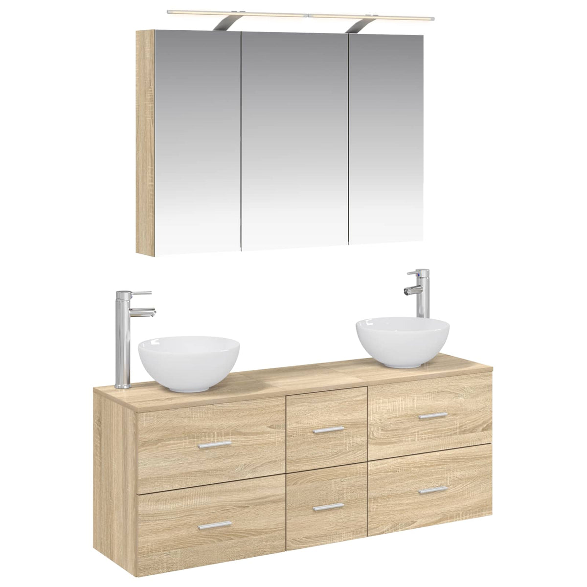 Bathroom Furniture Set 4 pcs 100 x 14.5 x 70 cm Sonoma oak
