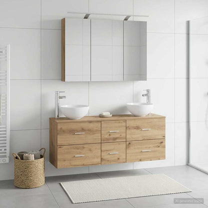 Bathroom Furniture Set 4 pcs 100 x 14.5 x 70 cm Artisan oak