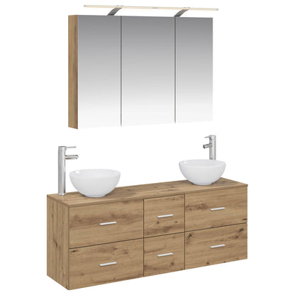 Bathroom Furniture Set 4 pcs 100 x 14.5 x 70 cm Artisan oak