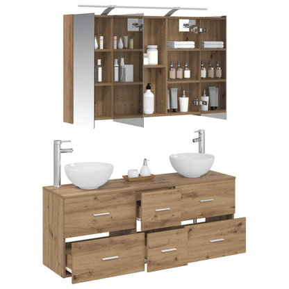 Bathroom Furniture Set 4 pcs 100 x 14.5 x 70 cm Artisan oak