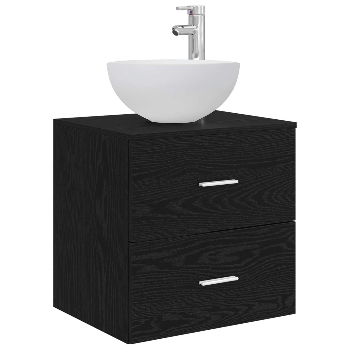 vidaXL Bathroom Furniture Set 4 pcs Black Oak 5