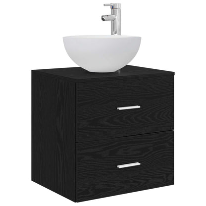 vidaXL Bathroom Furniture Set 4 pcs Black Oak 5