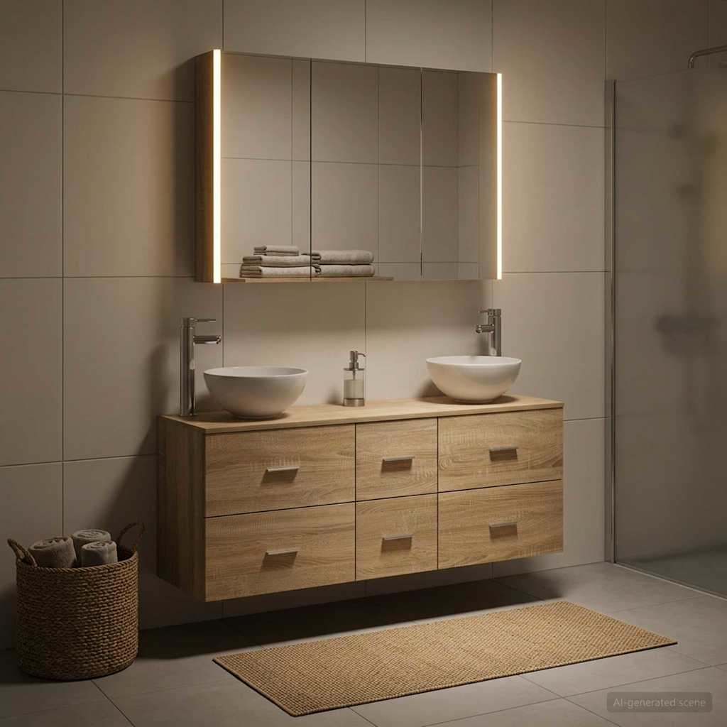 vidaXL Bathroom Furniture Set 4 pcs Sonoma Oak 4