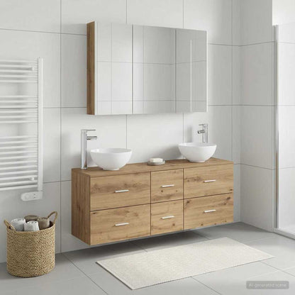 vidaXL Bathroom Furniture Set 4 pcs Artisan Oak 4