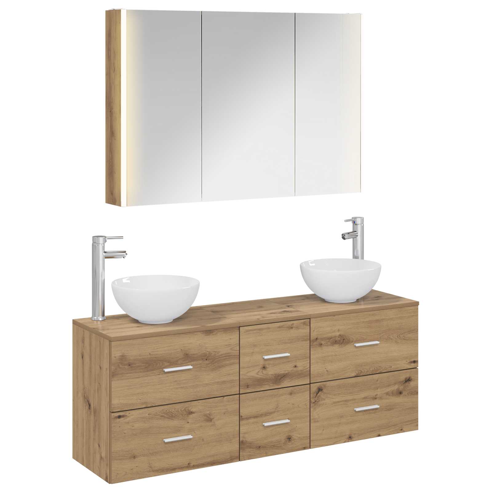 vidaXL Bathroom Furniture Set 4 pcs Artisan Oak 2