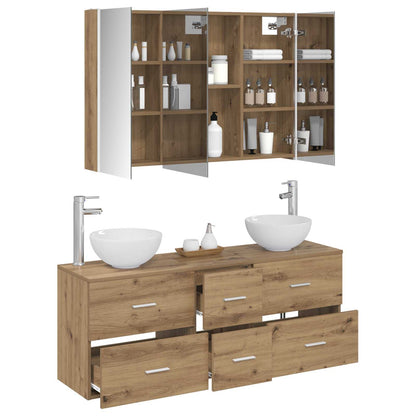 vidaXL Bathroom Furniture Set 4 pcs Artisan Oak 3