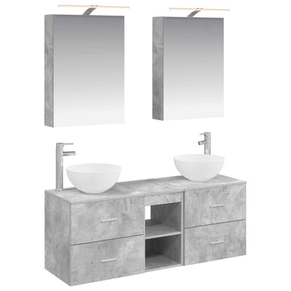 vidaXL Bathroom Furniture Set 5 pcs Concrete Grey 2