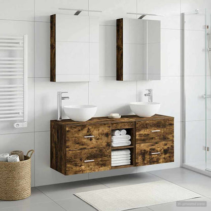 vidaXL Bathroom Furniture Set 5 pcs Smoked Oak 4