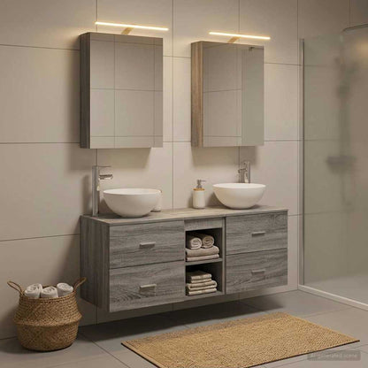 vidaXL Bathroom Furniture Set 5 pcs Grey Sonoma 1