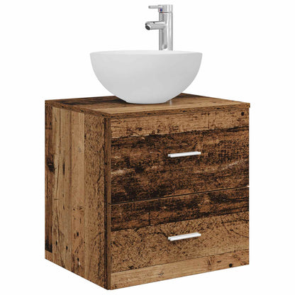 vidaXL Bathroom Furniture Set 5 pcs Old Wood Engineered Wood and Glass 5