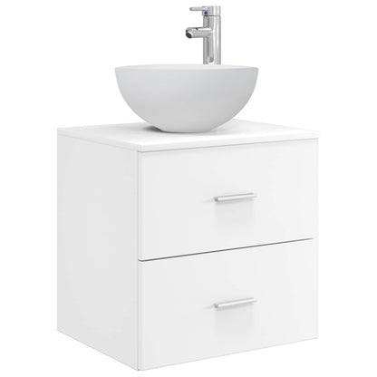 vidaXL Bathroom Furniture Set 5 pcs White Engineered Wood and Glass 5