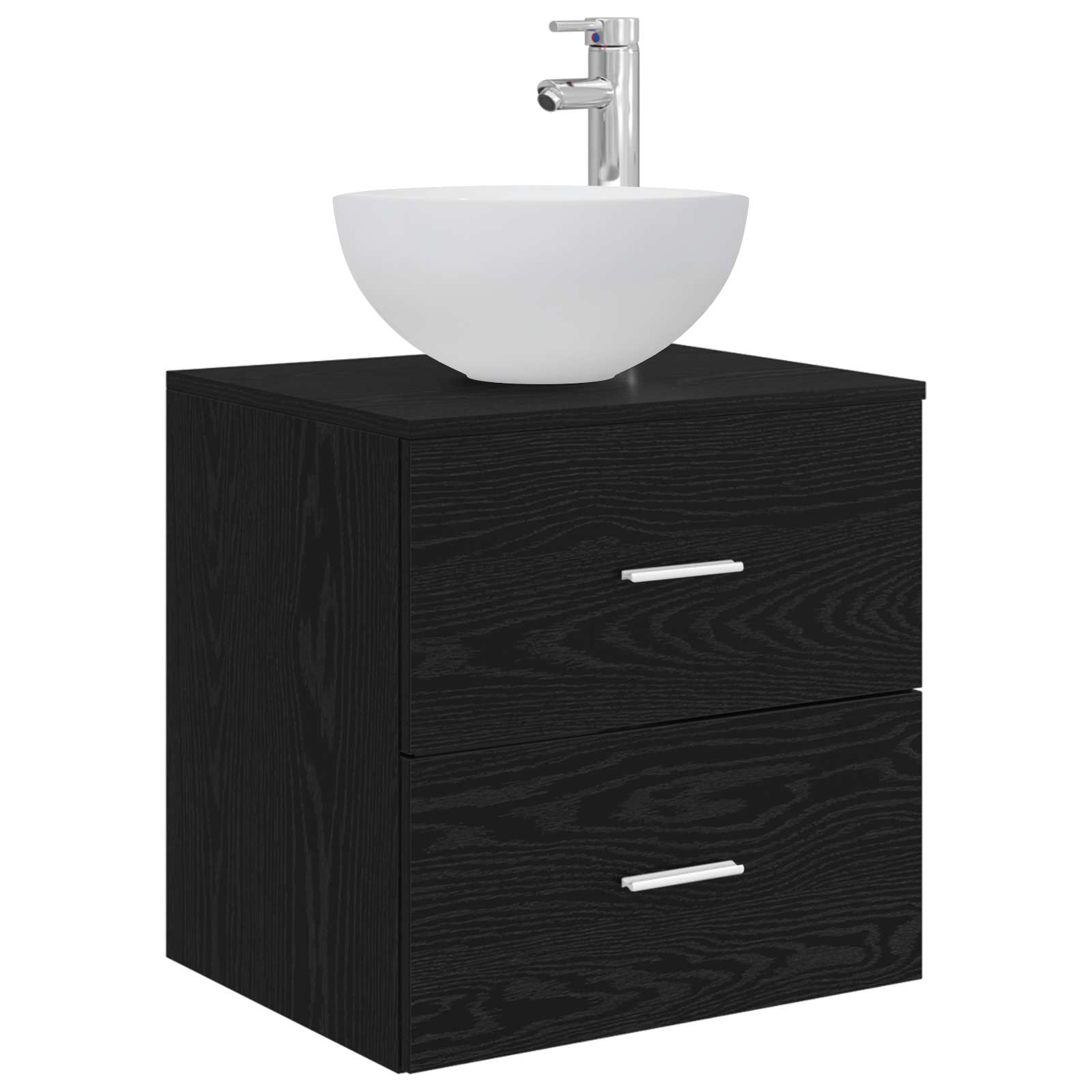 vidaXL Bathroom Furniture Set 5 pcs Black Oak 5