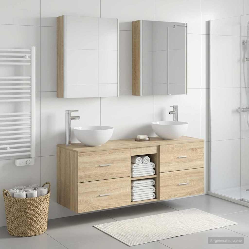 vidaXL Bathroom Furniture Set 5 pcs Sonoma Oak 4