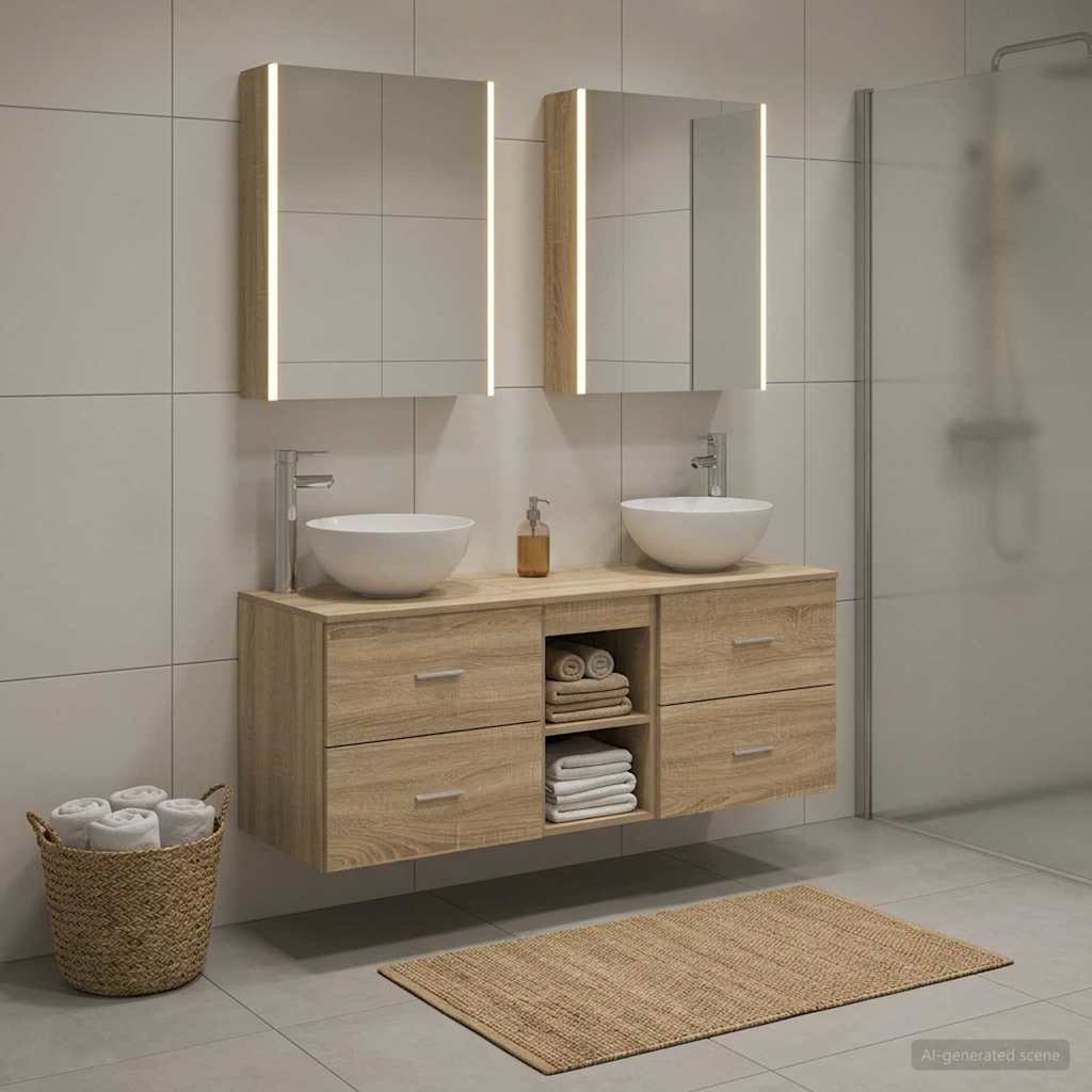 vidaXL Bathroom Furniture Set 5 pcs Sonoma Oak 1