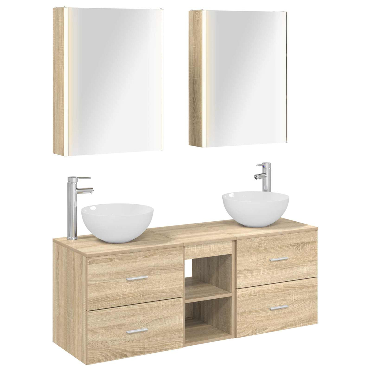 Bathroom Furniture Set 5 pcs 53 x 15.5 x 70 cm Sonoma oak