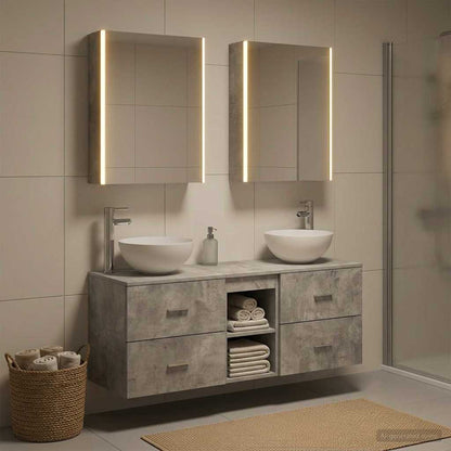 vidaXL Bathroom Furniture Set 5 pcs Concrete Grey 4