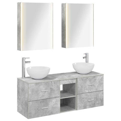 vidaXL Bathroom Furniture Set 5 pcs Concrete Grey 2
