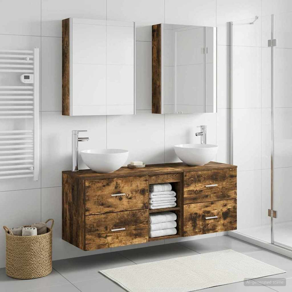 vidaXL Bathroom Furniture Set 5 pcs Smoked Oak