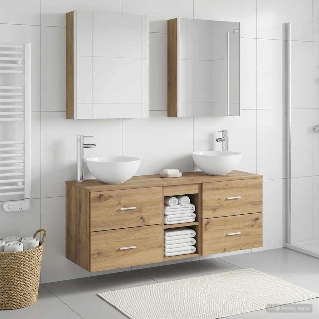 vidaXL Bathroom Furniture Set 5 pcs Artisan Oak 1