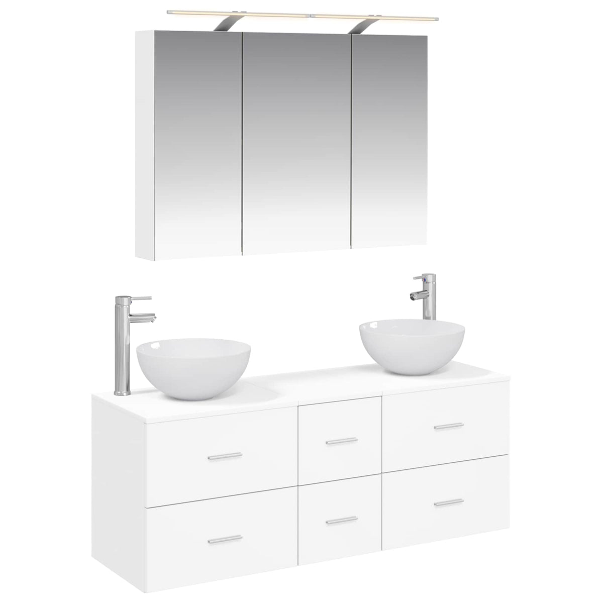Bathroom Furniture Set 4 pcs 100 x 14.5 x 70 cm White