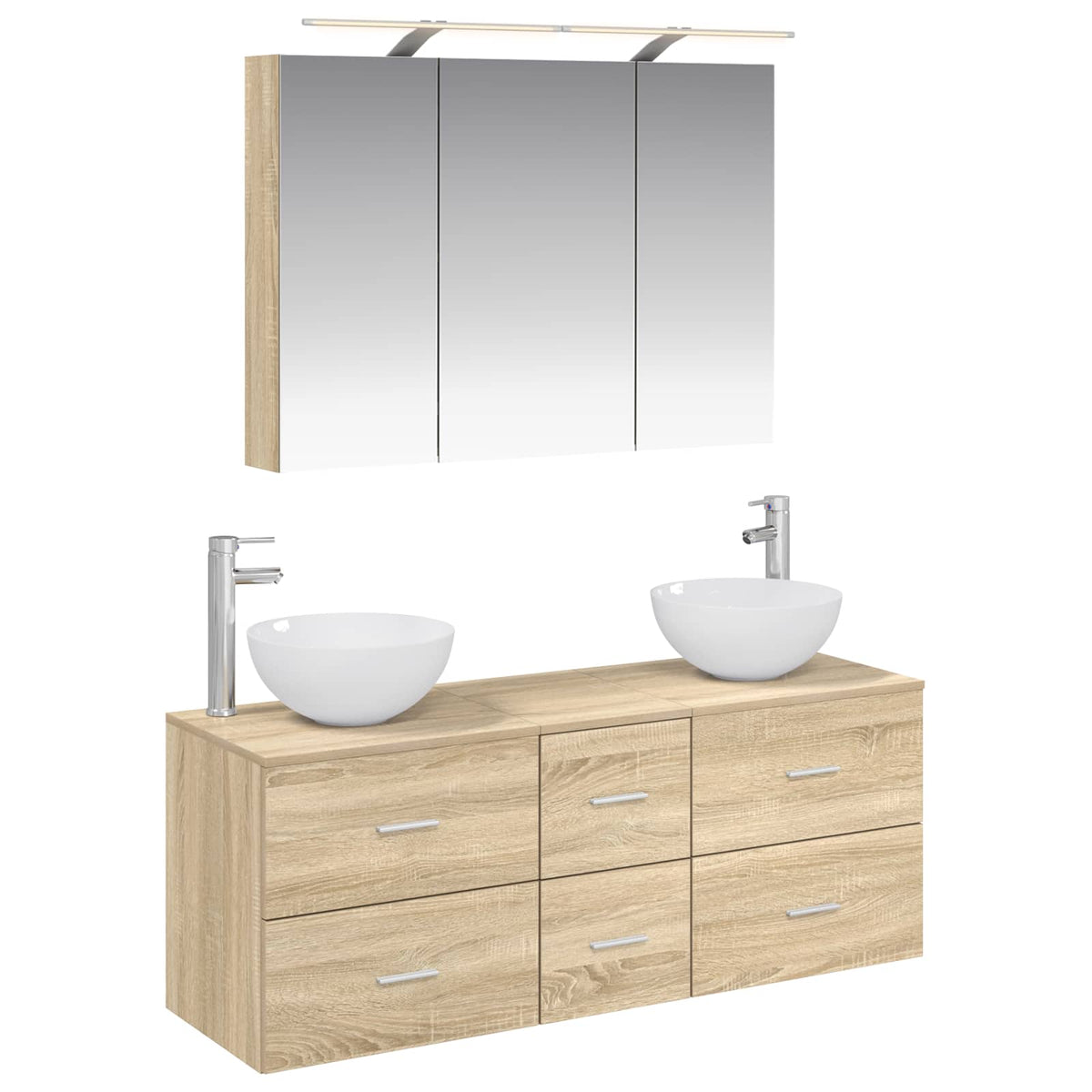 Bathroom Furniture Set 4 pcs 100 x 14.5 x 70 cm Sonoma oak