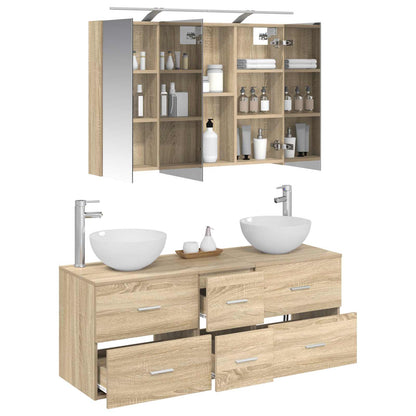 Bathroom Furniture Set 4 pcs 100 x 14.5 x 70 cm Sonoma oak
