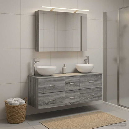 vidaXL Bathroom Furniture Set 4 pcs Grey Sonoma 1