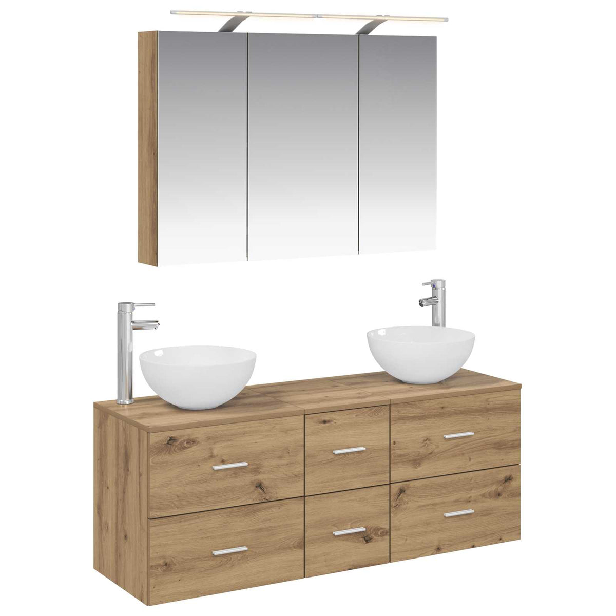 Bathroom Furniture Set 4 pcs 100 x 14.5 x 70 cm Artisan oak