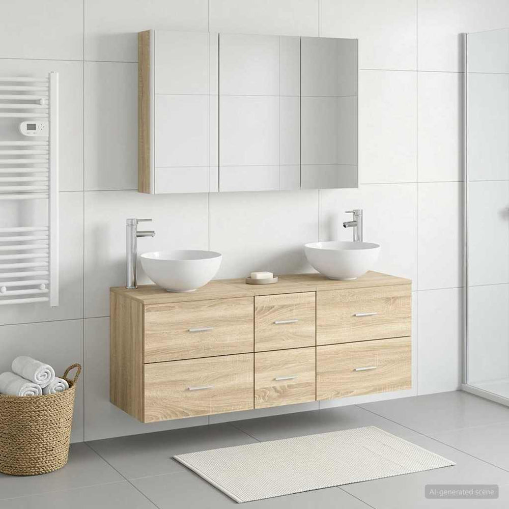 vidaXL Bathroom Furniture Set 4 pcs Sonoma Oak