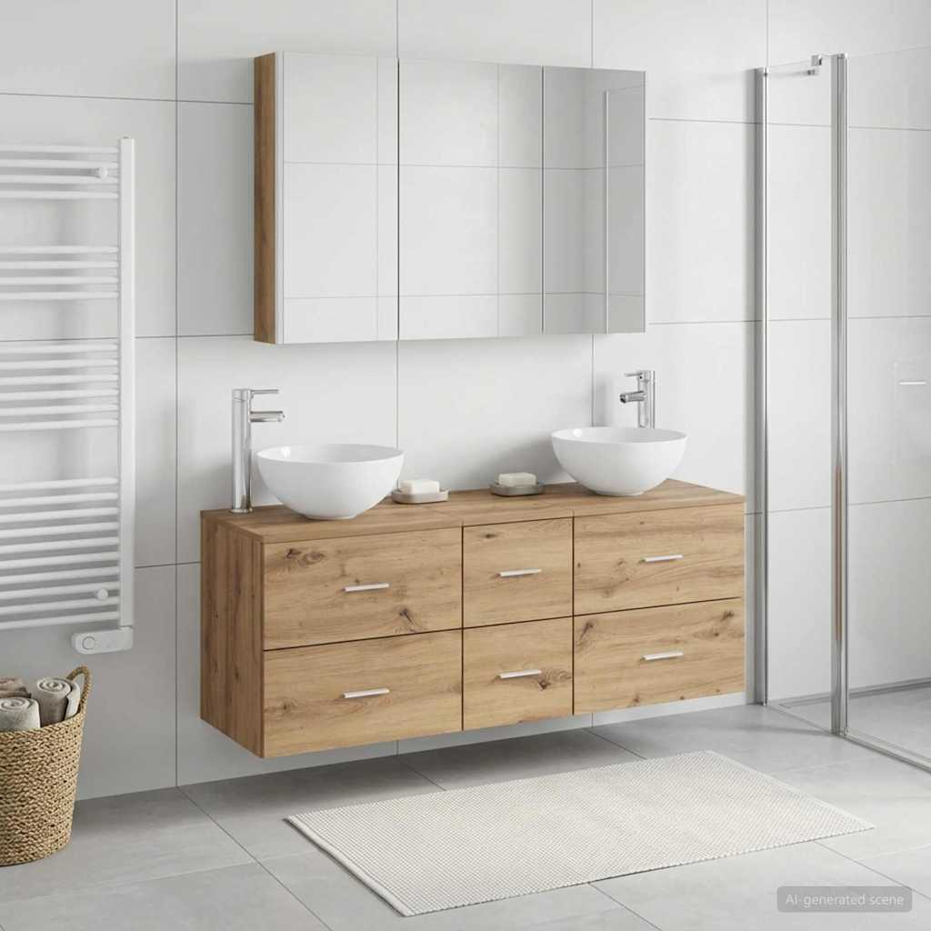 vidaXL Bathroom Furniture Set 4 pcs Artisan Oak 4