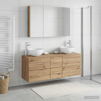 vidaXL Bathroom Furniture Set 4 pcs Artisan Oak 4