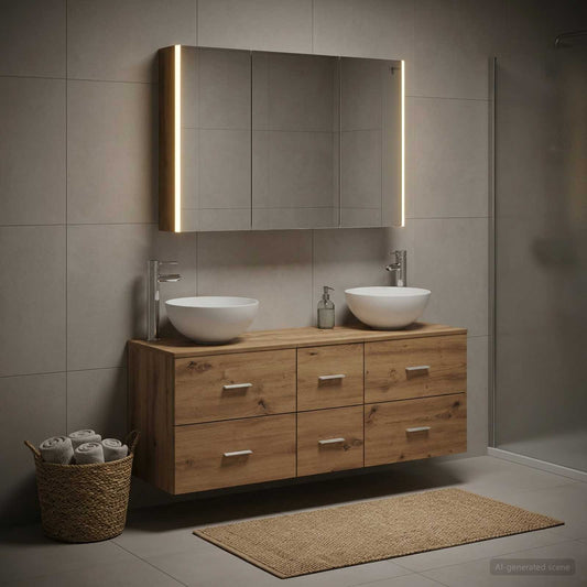 vidaXL Bathroom Furniture Set 4 pcs Artisan Oak 1
