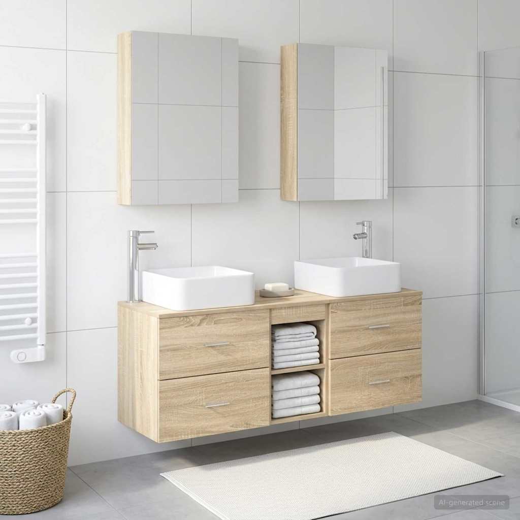 vidaXL Bathroom Furniture Set 5 pcs Sonoma Oak 1