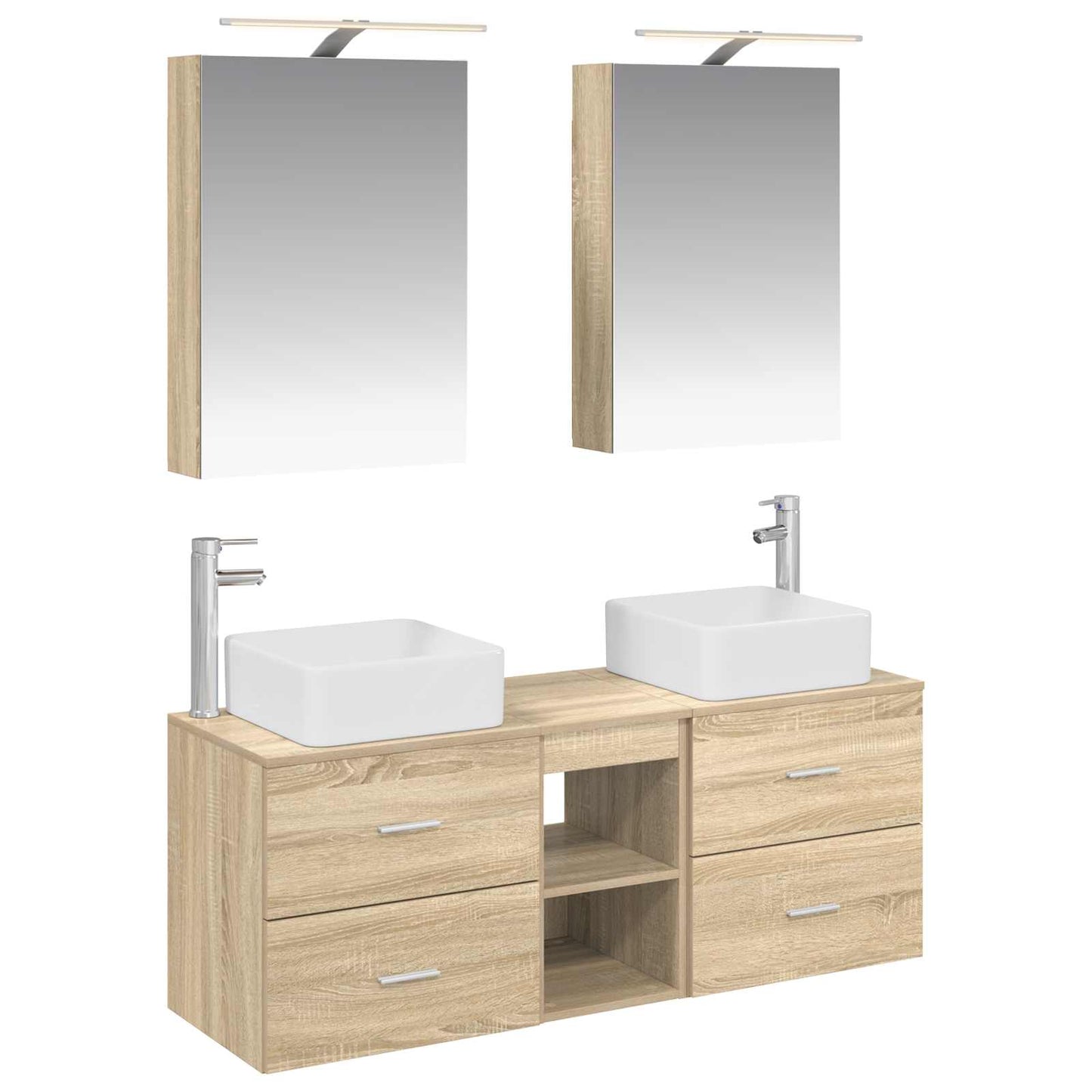 vidaXL Bathroom Furniture Set 5 pcs Sonoma Oak 2